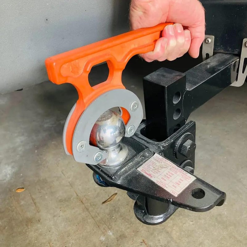 أداة توصيل وصلة ربط سريعة من HitchGrip لمركبات RV ومقطورة السفر وتوزيع الوزن على شكل كرة تناسب الكرات مقاس 2-5/16 بوصة باللون البرتقالي - Image 2